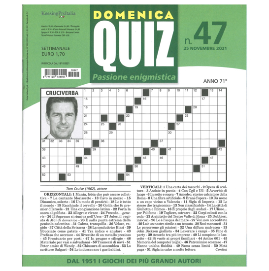 Immagine di DOMENICA QUIZ - Abbonamento 1 anno (Italia) 52 numeri (DW04B021X)