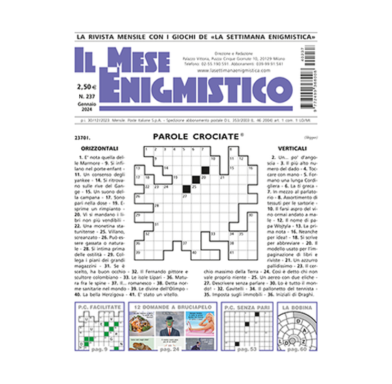 Immagine di IL MESE ENIGMISTICO N.237 GENNAIO 2024 (solo in Italia)