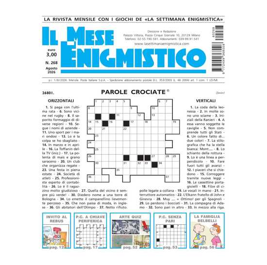 Immagine di ITALIA - IL MESE ENIGMISTICO - Abbonamento 12 mesi